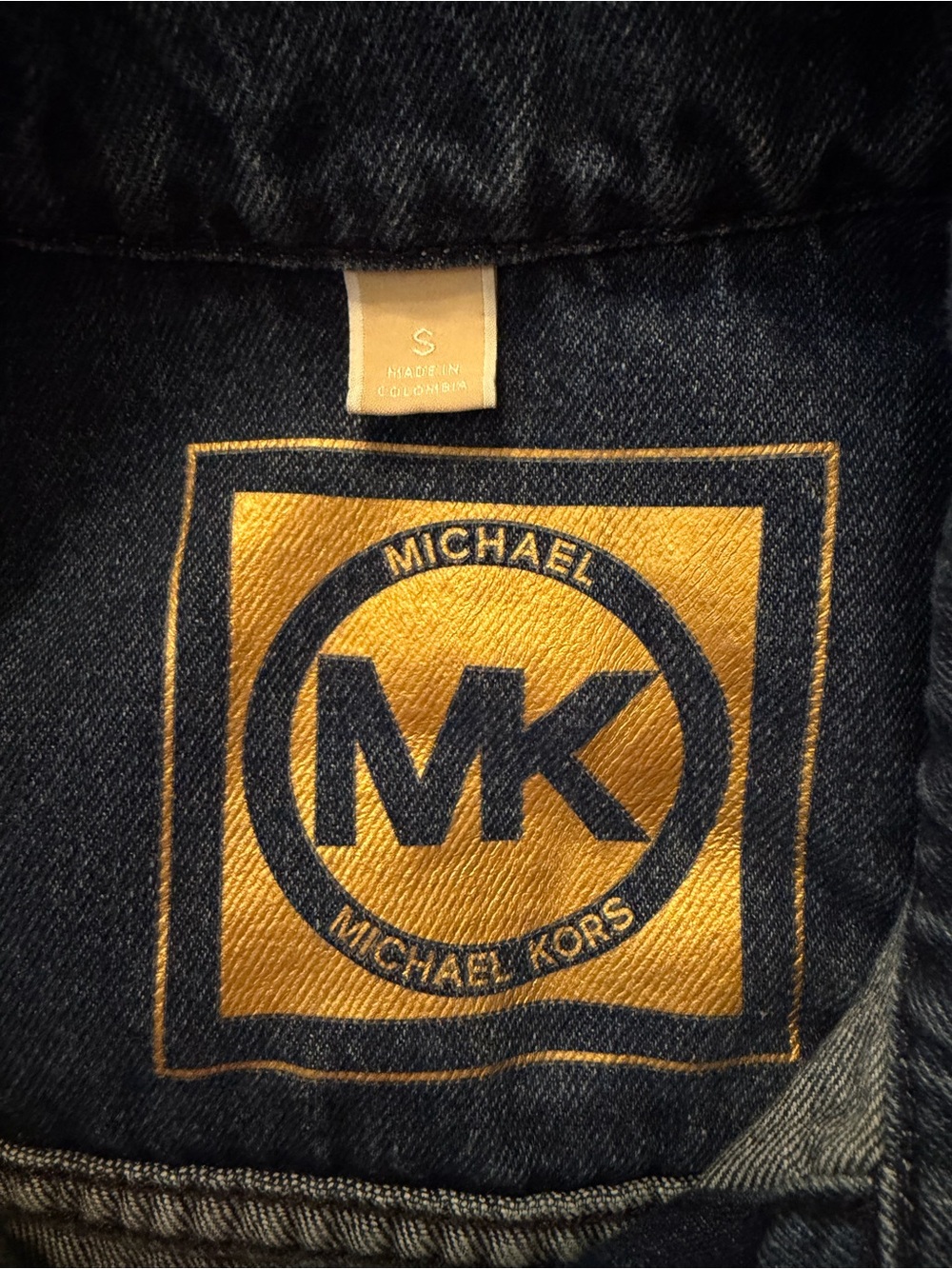 Michael Kors Women's Blue Denim Jacket with Gold-Tone Buttons - Picture 3 of 3